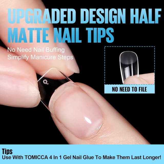 Detalle de TOMICCA Gel Nageltips 240 Stück für Full Cover