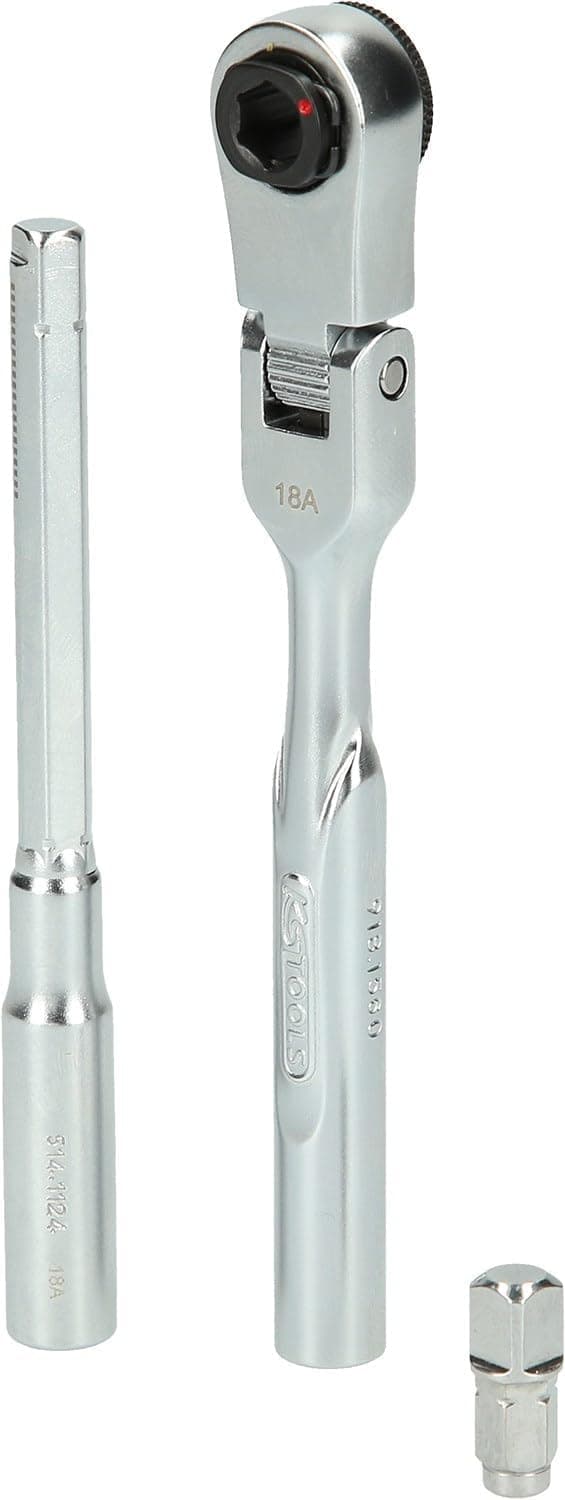 Detalle 2 de Coffret 3 pièces de cliquet 1/4" avec porte-embouts et adaptateur pour douilles (KS TOOLS)