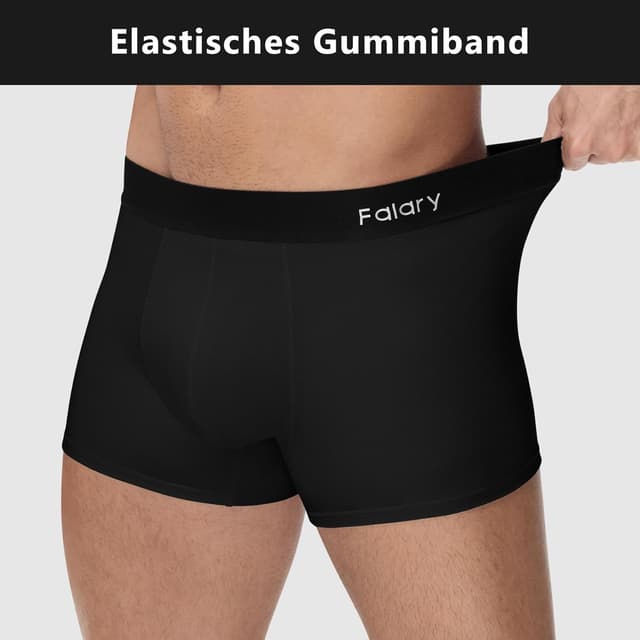 Detalle de FALARY 4er Pack Herren-Boxershorts aus Bio-Baumwolle (Retroshorts) – bequeme Passform ohne störendes Etikett