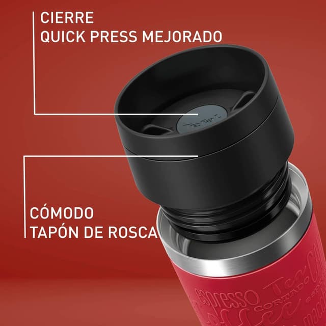 Thumbnail 1 de Taza de Viaje TEFAL Classic 0,36L Roja 🌍 - 100% Hermética