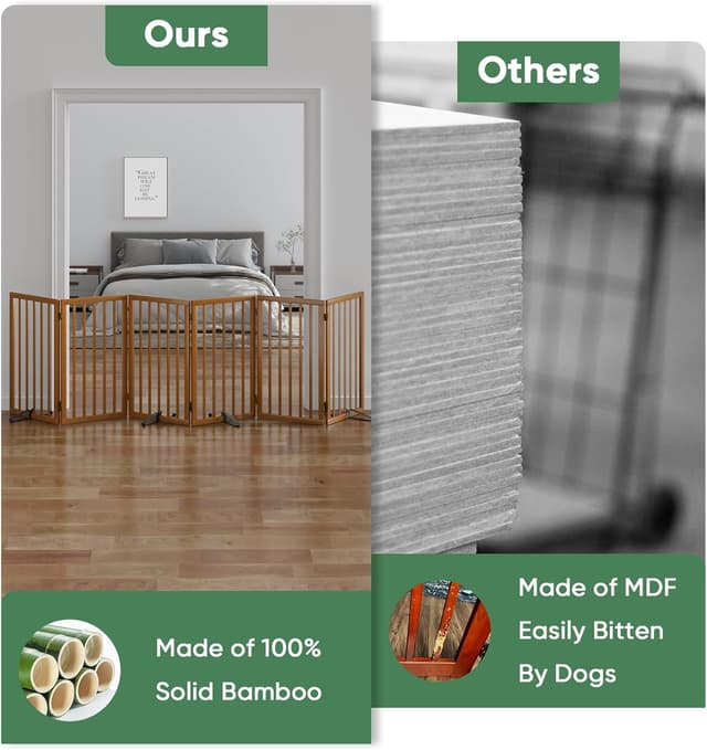 Thumbnail 3 de Tall Dog Gate Walnut 6 Panels