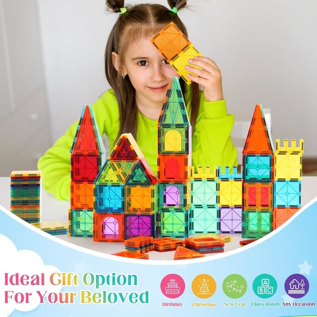 Thumbnail 3 de OugerToy 104PCS Magnetic Tiles 🧩