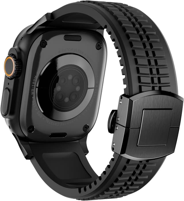 Detalle 2 de VKEOO modern silicone watch band for iWatch Ultra 2 / Ultra & Series 10–7 (44mm–49mm) with folding buckle