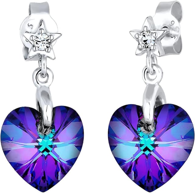 Detalle de Elli Ohrringe Herz Stern mit Kristallen