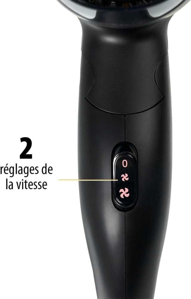 Detalle de Tristar HD-2460 : sèche-cheveux de voyage compact à poignée pliable (1200 W) noir