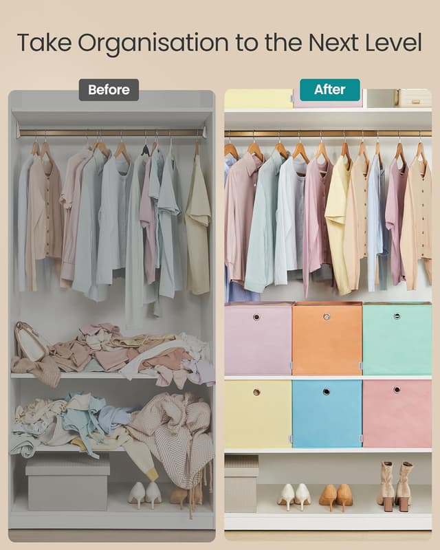 Thumbnail 6 de SONGMICS Rainbow Collapsible Storage Cubes (Set of 6) – 33 x 33 x 33 cm fabric boxes for cube storage