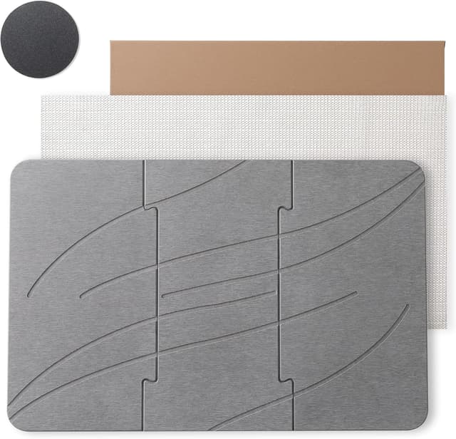 Thumbnail 6 de Dai Lufei Tapis de bain en pierre 39 x 60 cm en diatomée – séchage rapide, antidérapant