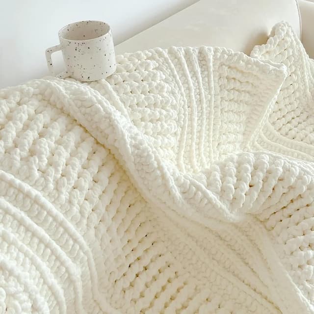 Detalle de Coopay Chenille Chunky – laine à tricoter épaisse 4 x 100 g, gris foncé