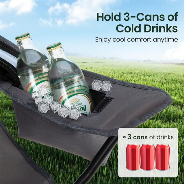 Detalle 2 de ALPHA CAMP Folding Camping Chairs 2-Pack 120kg