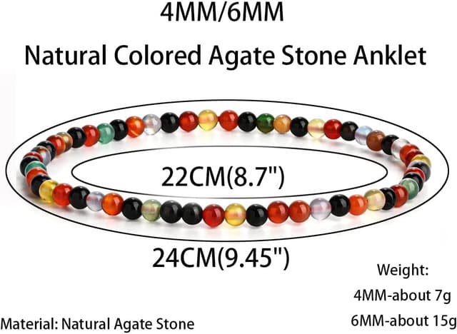 Detalle 2 de EUMENIDES Stretch Rope Beaded Anklet 9.45 Inch