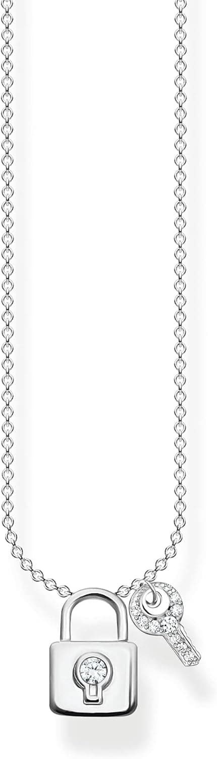 Detalle de THOMAS SABO Damen Kette Schloss mit Schlüssel aus 925 Sterlingsilber (KE2122-051-14-L45V)