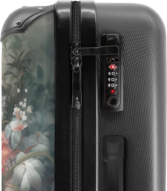 Detalle de NoBoringSuitcases.com Valigia grande con serratura TSA, trolley con ruote e guscio ABS (Panda Colorata - Rosso)