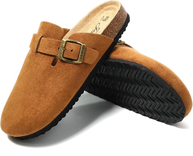 Detalle 2 de JOMIX sabots femme en daim synthétique avec boucle et semelle en liège