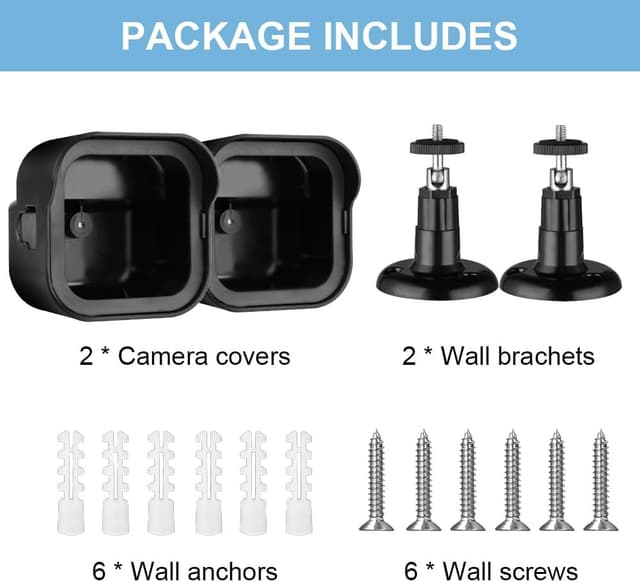 Detalle de OFFCUP Blink Outdoor Supporto per Fotocamera da esterni regolabile da parete (2 pezzi) con custodia protettiva