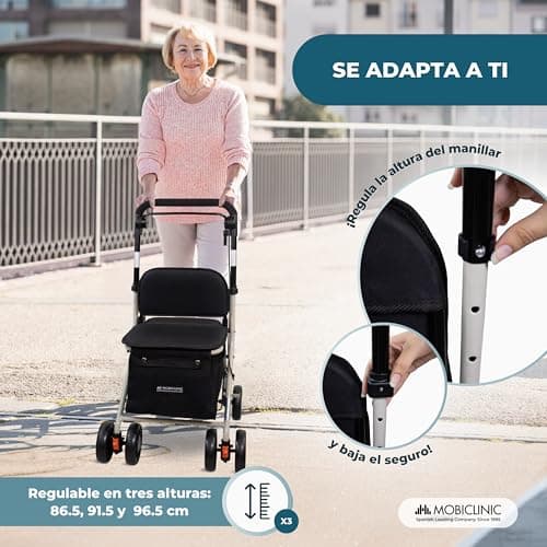 Thumbnail 5 de Mobiclinic® Andador Plegable con Cesta y Ruedas 360°🛒