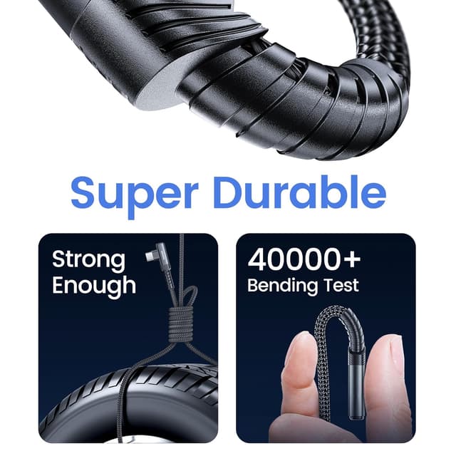 Detalle 2 de toocki USB-C-Kabel 3M 3A USB-A auf USB-C