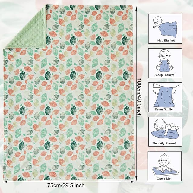 Detalle 2 de JHCHMX Leaf baby blanket 75x100cm