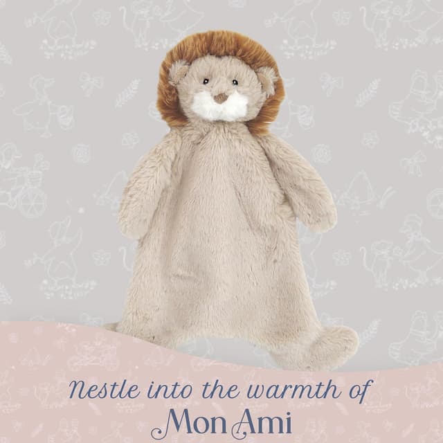 Detalle 2 de MON AMI Leon Lion security blanket (15 in / 38 cm) for newborns, infants and toddlers