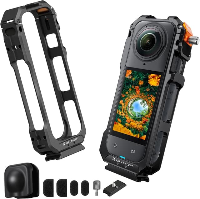 Detalle de K&F CONCEPT Käfig für Insta360 X5 Aluminiumgehäuse