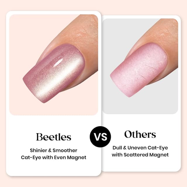 Thumbnail 6 de Beetles Cat Eye Press On Nails (7 Nude Colors, Medium Almond, 16 Sizes, 224 pcs) — Magnetic Shimmer, Salon-Like Fit