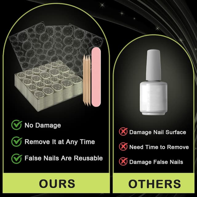 Detalle de Yatinkim Nagelkleber 1440 Stück Tabs