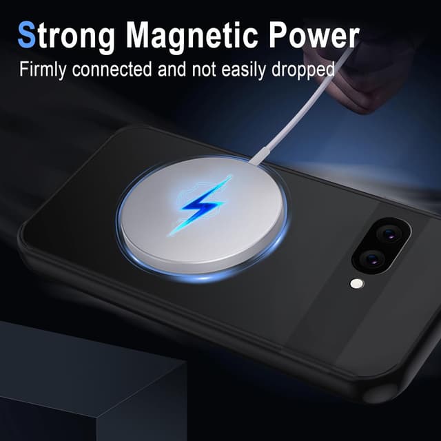 Detalle de XTCASE Coque magnétique MagSafe pour Google Pixel 9A (noir) — dos mat translucide et protection anti-chocs