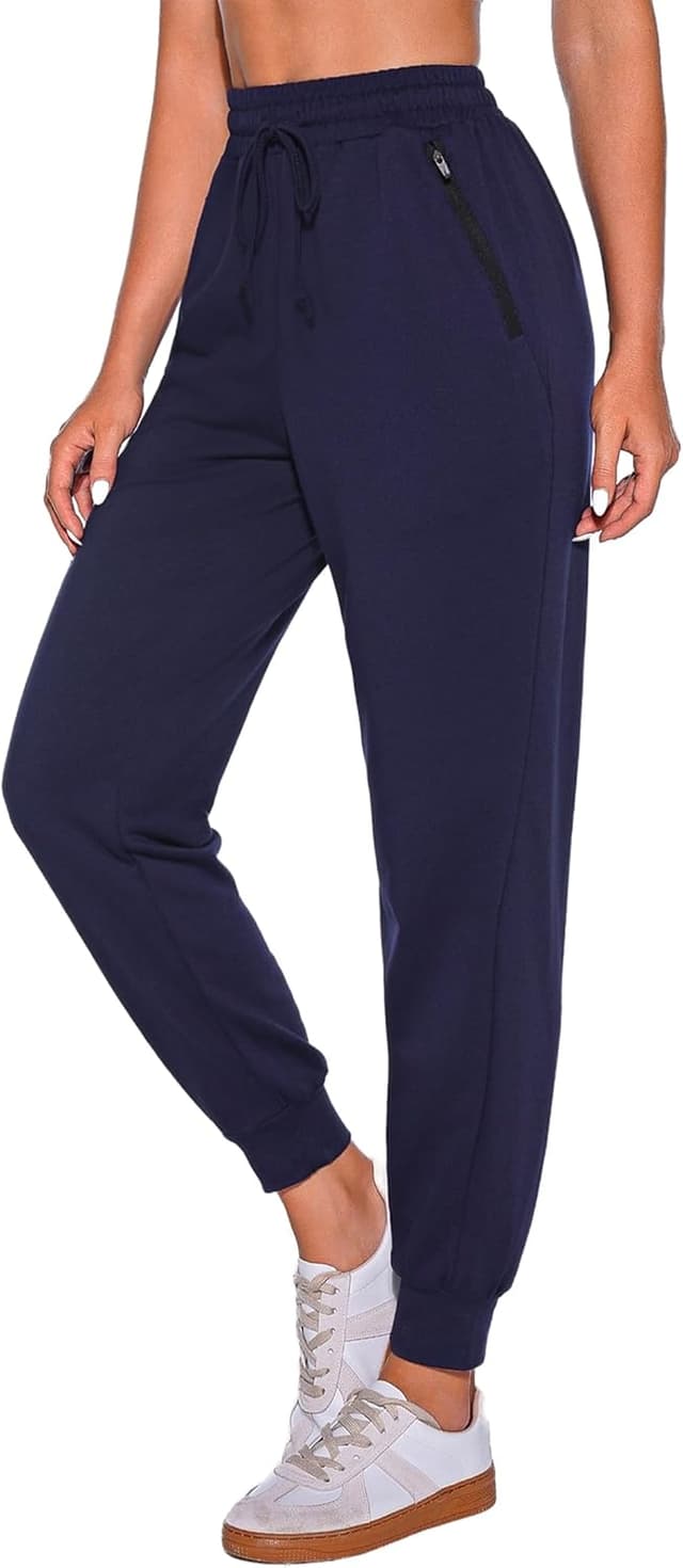 Detalle de Terecey pantalon de jogging femme en coton doux avec poches zippées
