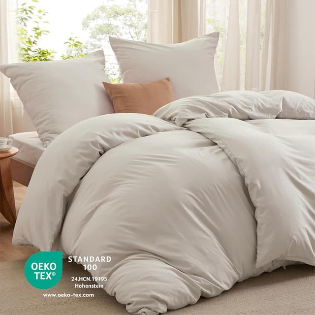 Detalle 2 de BEDSURE Bettwäsche-Set 135x200 (4-teilig) mit Reißverschluss – 2 Kissenbezüge 80x80