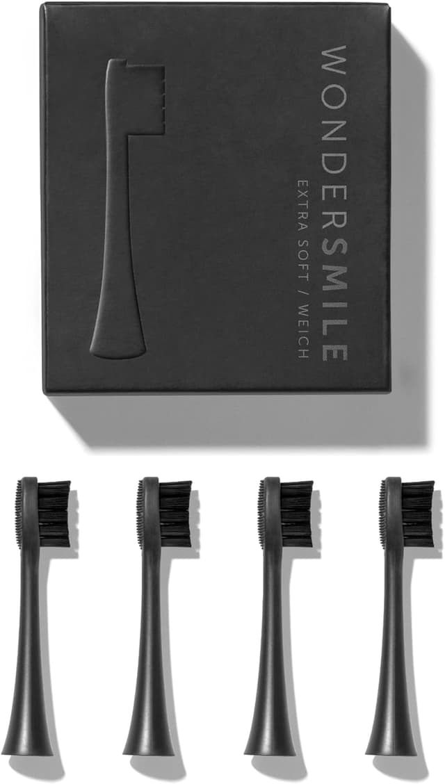 Detalle de Wondersmile Replacement Brushes Sonic Toothbrush Heads (Soft, Ultimate Black) – Pack of 4