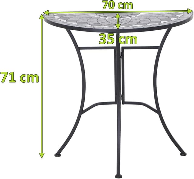 Detalle 2 de Siena Garden Como Tisch, klappbar in matt-schwarz/dunkelgrau