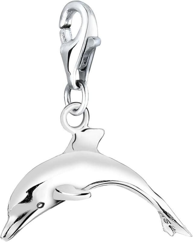 Detalle de Nenalina Delfin Karabiner Charm-Anhänger aus 925 Sterling Silber (713012-000) für Bettelarmbänder