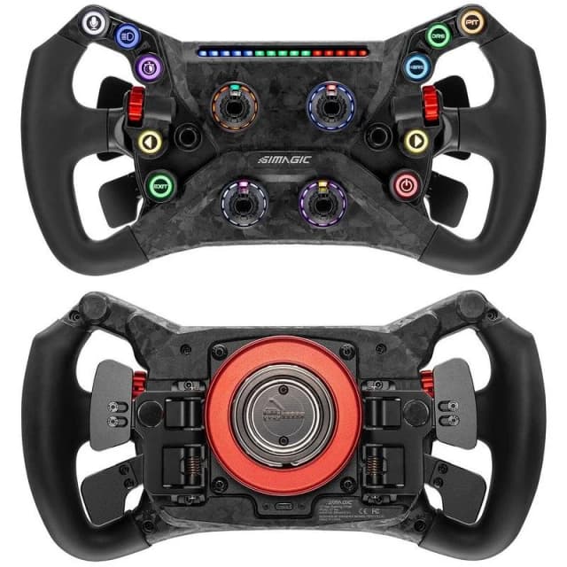 Detalle 2 de Volante Simagic GT Neo 300 mm de fibra de carbono RGB (10 botones) para simracing en PC