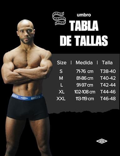 Detalle de Umbro pack de 5 calzoncillos de hombre en algodón liso (cintura elástica)