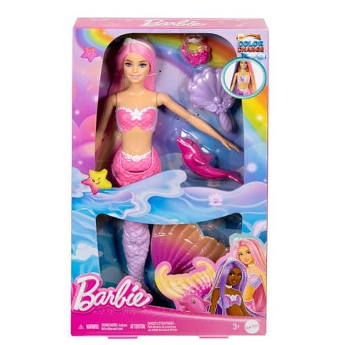 Detalle 2 de Barbie Malibu sirena “Un toque de magia” (HRP97): muñeca que cambia de color con el agua