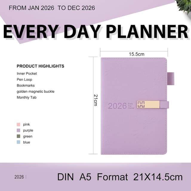 Thumbnail 3 de 2026 Diary A5 Page a Day