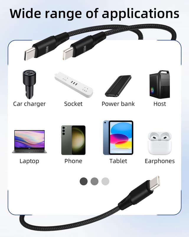 Thumbnail 5 de YANBORONSN 100W 2-in-1 USB C Cable