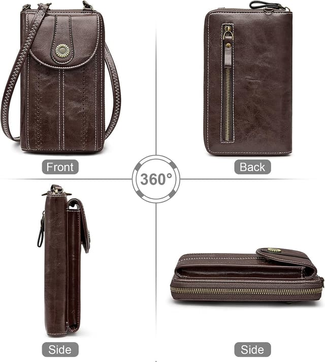 Detalle 2 de S-ZONE Pn21b017 portamonete/portafoglio da donna con blocco RFID per telefono fino a 6,5