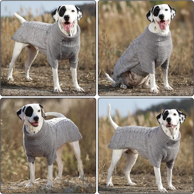 Detalle 2 de CCKUU dog knit jumper vest (soft plush, thick wool feel) – Light Grey, size S