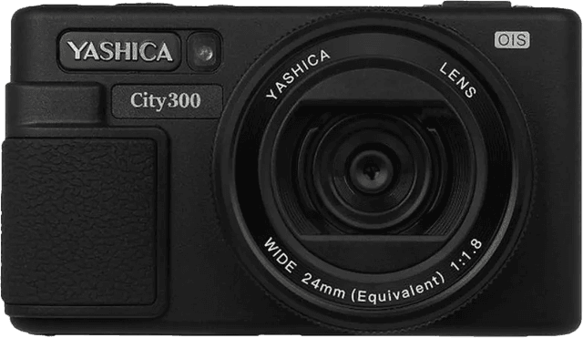 Detalle de Yashica City 300 Schwarz – Digitalkamera für 4K-Videos, RAW & externe Blitznutzung