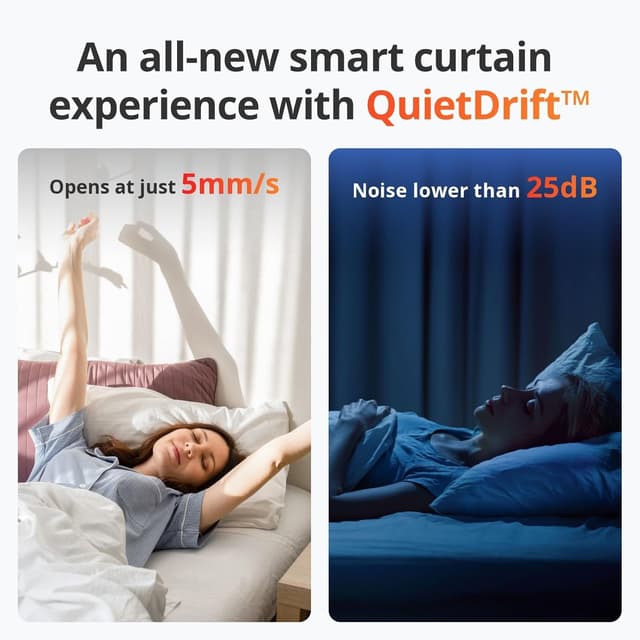 Detalle de SwitchBot Smart Automatischer Vorhangöffner Curtain 3 (U Rail) – Bluetooth-Fernbedienung mit App/Timer