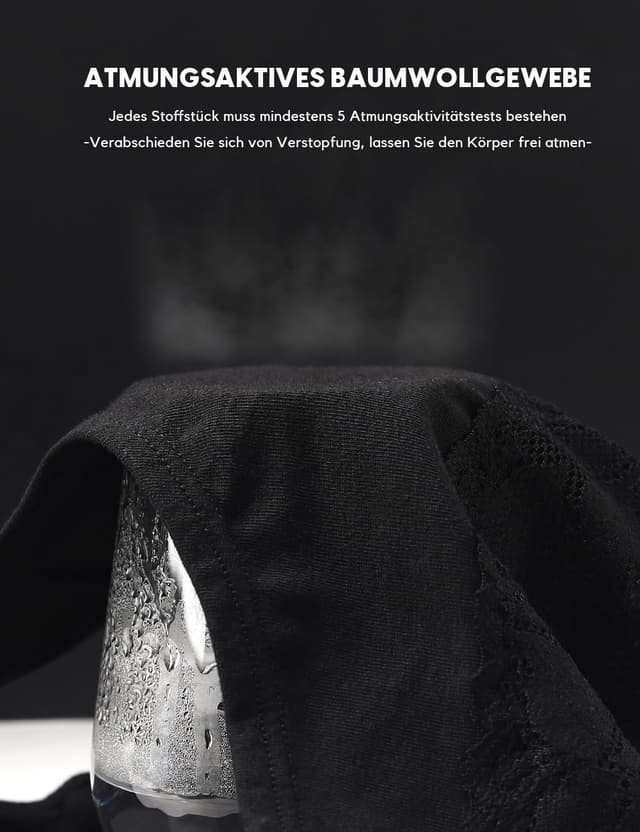 Detalle de ALTHEANRAY Damen Slips aus Baumwolle mit Spitze – 6er Pack (Bequeme Hipster, atmungsaktiv, Stretch)