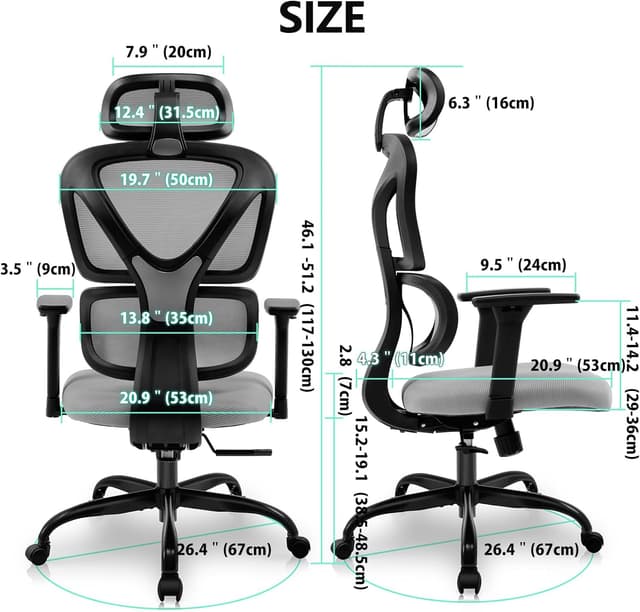 Detalle 2 de KERDOM KD9070 Silla ergonómica 360°