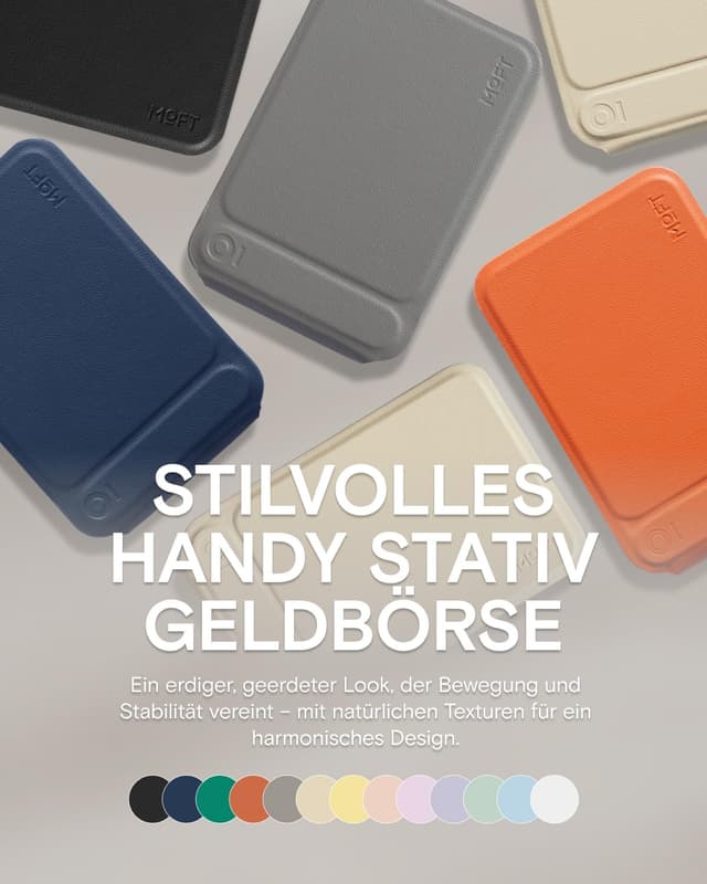 Thumbnail 6 de MOFT Handy Stativ für Smartphone „MOVAS Vegan-Leder“ (3-in-1) – ultradünn, tragbar und mit Kartenhalter, Marine Blau