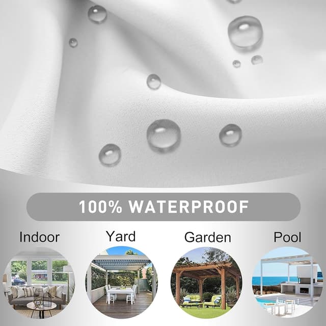 Thumbnail 6 de Ystyle Rideau occultant imperméable isolant thermique et phonique (lot de 2) 140 x 260 cm, blanc