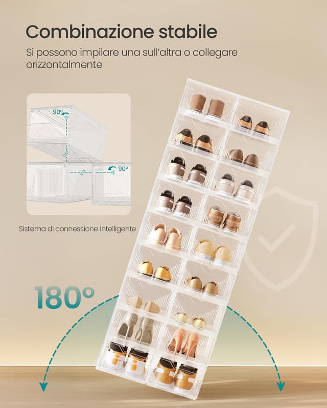 Thumbnail 2 de SONGMICS 6 scatole per scarpe LSP806WH01