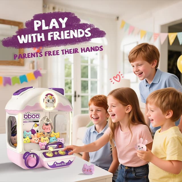 Detalle 2 de Large Claw Machine for Kids Unicorns — Electronic Vending-Style Prize Dispenser Toy