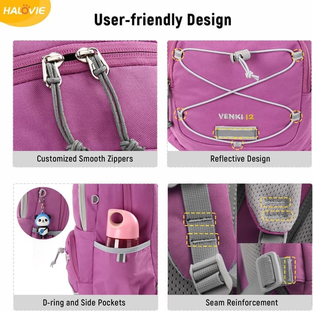 Detalle 1 de HALOVIE Wanderrucksack Kinder 12 l