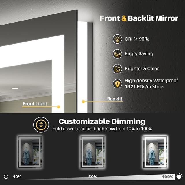 Thumbnail 2 de Briivue 24x36 LED Bathroom Mirror 24x36