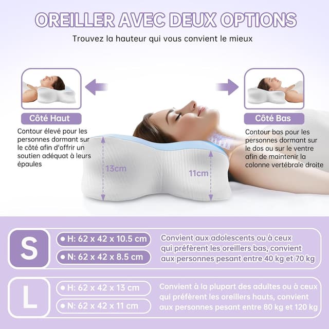 Thumbnail 2 de Rokehr Oreiller Ergonomique Cervical 62×42 cm