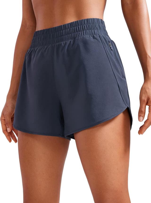 Detalle de CRZ YOGA pantaloncini da corsa a vita alta da donna con fodera in rete